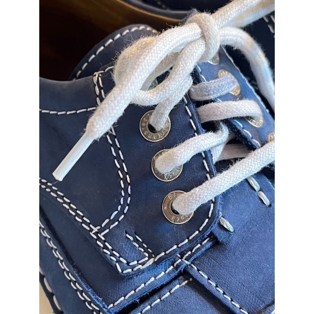 Birkenstock Blue Leather Woven Fisherman's Laufsohle alsa-Schaum Shoe 37 / 6 - Picture 3 of 12